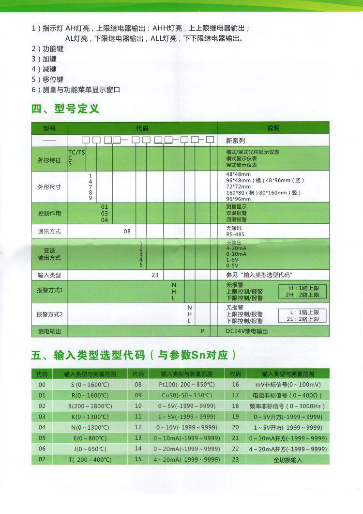 智能數(shù)字顯示控制儀與 Su 對(duì)應(yīng)參數(shù)